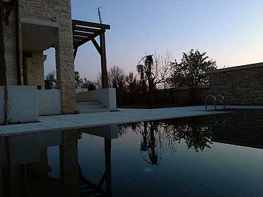 pool next to the house